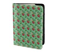 PPHGUT Hojas tropicales hawaianas con estampado de flores para hombres y mujeres, pasaporte, documento de viaje, ligero, elegante, seguro, negocios, ocio, Black, Talla única