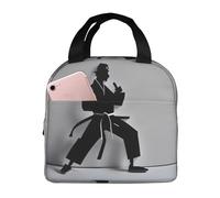 PPHGUT Impresionante bolsa de almuerzo transpirable con estampado de karate para hombres, escuela, estudiantes, adultos, almacenamiento, arroz, verduras, frutas, ensalada