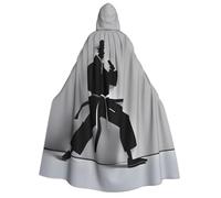 PPHGUT Impresionante capa con capucha unisex con estampado de karate para hombre, cosplay, carnaval, fiesta, festivales, accesorio para exteriores
