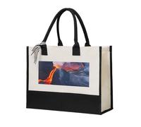 PPHGUT Kilauea - Bolsa de lona con estampado de volcanes de gran capacidad, regalo para compras, uso diario, viajes, escuela, oficina