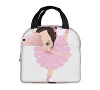 PPHGUT Little Ballerina Dancing Girl - Bolsa de almuerzo transpirable con estampado de niña bailando para la escuela, estudiantes, adultos, almacenamiento de arroz, verduras, frutas, ensalada
