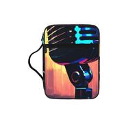 PPHGUT Micrófono con impresión de notas musicales para adultos, versátil bolsa de almacenamiento de la Biblia, accesorio cristiano religioso, regalo