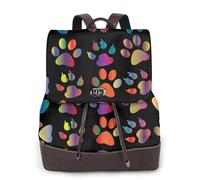 PPHGUT Mochila colorida con estampado de huellas de perro para mujer, elegante, ligera, para uso diario, casual, viajes, trabajo, negocios