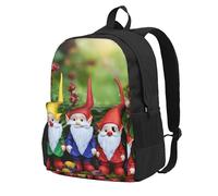 PPHGUT Mochila de gran capacidad con estampado de gnomos divertidos de Navidad, resistente al agua, para amantes del aire libre, senderismo