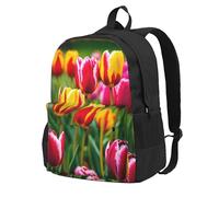 PPHGUT Mochila de gran capacidad con estampado de tulipanes rosas, resistente al agua, para amantes del aire libre, para senderismo y entusiastas del aire libre