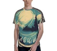 PPHGUT Not All Who Wander are Lost 1 - Camiseta de manga corta con cuello redondo, suave, elástica, deportiva, vacaciones, uso diario, Negro, M