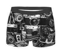 PPHGUT Retro Cool Camera Collection - Calzoncillos tipo bóxer transpirables para hombre, ropa interior de gimnasio, agradable a la piel, para entrenamiento diario, uso casual, Negro, S
