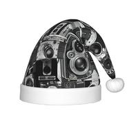 PPHGUT Retro Cool Camera Collection - Gorro de Navidad unisex con impresión de sombrero de Navidad, accesorios para fiestas, Navidad, Año Nuevo, decoración de temporada