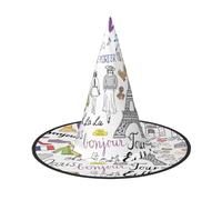 PPHGUT Sombrero de fiesta de carnaval con estampado de la Torre Eiffel de París francés, para adultos, cosplay, reuniones familiares, eventos