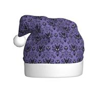 PPHGUT Sombrero de Navidad para adultos con estampado de mansión embrujada, para celebraciones festivas de Año Nuevo, gorro de Papá Noel
