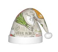 PPHGUT Sombrero de Navidad unisex con estampado de frutas y verduras, para fiestas, Navidad, Año Nuevo, decoración de temporada