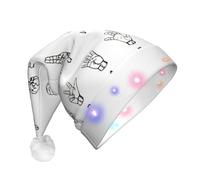PPHGUT Sombrero de Navidad unisex con texto en inglés "Sign Language Alphabet", accesorio de fiesta brillante para reuniones de vacaciones, celebraciones de Navidad
