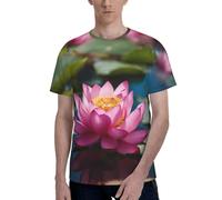 PPHGUT Spirit of The Lotus - Camiseta de manga corta con cuello redondo, suave, elástica, deportiva, vacaciones, uso diario, Negro, M