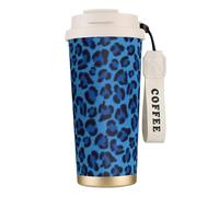 PPHGUT Taza de café de acero inoxidable con estampado de piel de leopardo para oficina, camping, senderismo, aventuras al aire libre, taza de viaje
