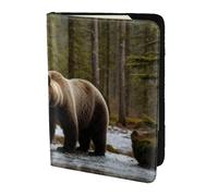 PPHGUT White Bear Brown Bear Print - Documento de viaje para hombre y mujer, ligero, para negocios, ocio, Black, Talla única