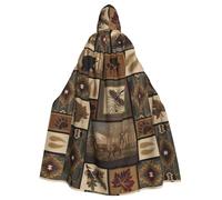 PPHGUT Wild Animals - Capa con capucha con estampado retro de granja, accesorio para carnaval, fiesta de máscaras, suministros de cosplay