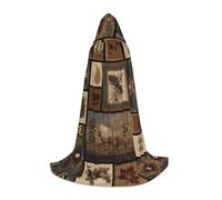 PPHGUT Wild Animals - Capa con capucha con estampado retro de granja, unisex, para cosplay, festivales, fiestas temáticas de carnaval