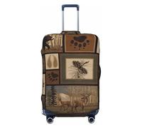 PPHGUT Wild Animals - Funda universal elástica para maleta, diseño retro de granja, para viajes, uso diario, negocios, vacaciones, Black, S, Equipaje de mano