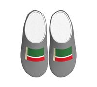 PPHGUT Zapatillas unisex con estampado de bandera de la República de Chechenia, de franela de caucho termoplástico, suela antideslizante, antibolitas, para interiores