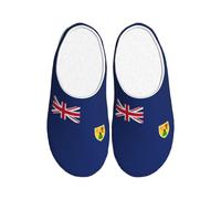 PPHGUT Zapatillas unisex de TPR con estampado de bandera de las Islas Turcas y Caicos, suela antideslizante, franela antibolitas, para interiores