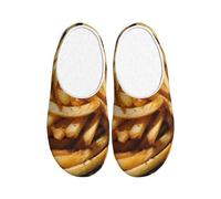 PPHGUT Zapatillas unisex de TPR con estampado de comida rápida, suela antideslizante, franela antibolitas, para interiores