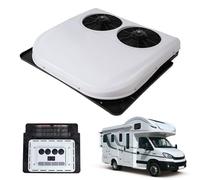 PPLDABNK Aire Acondicionado De Techo Con Inversor De 12/24 V CC Y Control Remoto - Solo Refrigeración, 4 Salidas De 95 Mm, Doble Ventilador, Para Camiones, Autocaravanas Y Barcos,24v,White