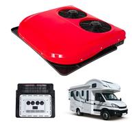 PPLDABNK Aire Acondicionado De Techo Con Inversor De 12/24 V CC Y Control Remoto - Solo Refrigeración, 4 Salidas De 95 Mm, Doble Ventilador, Para Camiones, Autocaravanas Y Barcos,12v,Red