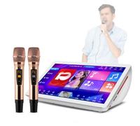 PPLDABNK Karaoke Portátil con Pantalla Táctil De 19,5", Micrófonos Inalámbricos, Pantalla 4K HD, Efectos De Sonido DSP, Más De 1 Millón De Canciones En La Nube, 27 Idiomas,2T