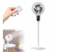 PPLDABNK Ventilador Portátil Inteligente Con Control Remoto: Ultra Silencioso, 3 Velocidades, Oscilación Vertical Y Horizontal De 90°, Temporizador De 12 H, Altura Ajustable.,White