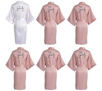 Ppmter 6 Batas De Novia Y Damas De Honor para Mujer, Kimono De Tacto Sedoso, Conjuntos para Prepararse para Fiesta Nupcial, Ropa De Dormir para Boda.