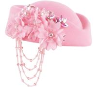 Ppmter Boinas De Fieltro Retro para Mujer, Estilo Británico, Ideal para Fiestas De Té, Iglesias, Derby, Tocado Floral, Pastillero para Bodas, Fiestas Y Eventos.