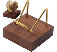 Ppmter Expositor De Rocas con Base De Madera Y Brazos De Metal. Caballete para Geodas, Minerales, Ágatas, Piedras Preciosas, Fósiles, Placas, Conchas Marinas Y Fotos.