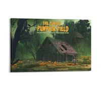 PPOXXFFE Póster decorativo de campos de calabaza maldita para pared e impresión artística moderna para dormitorio familiar, 50 x 75 cm