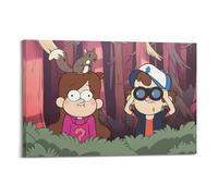 PPOXXFFE Póster decorativo de Gravity Falls, lienzo para pared e impresión artística moderna para decoración de dormitorio familiar, 60 x 90 cm