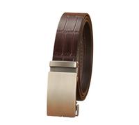 PPQIRU 1 Uds. Cinturones de Hombre de Cuero Genuino cinturón de Negocios Cinturones con Hebilla automática for Hombres(Coffee,125cm)