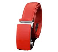 PPQIRU 1 Uds. Cinturones for Hombre, cinturón con Hebilla automática, Correa de Cintura Informal Suave for Negocios, cinturón for Hombre(120cm,Red)
