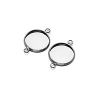 PPQIRU 10 Uds. De conectores redondos de acero inoxidable, bandejas cabujón, eslabones colgantes bisel for pulsera DIY, collar, pendiente, fabricación joyas(20mm)