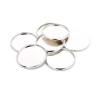 PPQIRU 20 unids/lote Base colgante pasta piedra 10/12/14/16/18/20/25mm bandeja de joyería cabujón en blanco ajuste for camafeo(Silver,25mm)