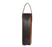 PPQIRU Bolsa de Embalaje Vino Tinto Cuero PU, Bolsa Transporte Reutilizable, Caja una Sola Botella champán con Asas para Botellas de Vino(Black01)