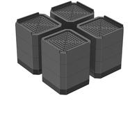 PPQIRU Elevadores para Muebles 4 elevadores de Muebles Cuadrados plástico con Almohadillas Antideslizantes, Bloques elevación 3 Capas Altura Ajustable for sofá(Grey)