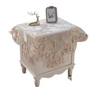 PPQIRU Funda para Mesita De Noche Mantel Cuadrado Blanco pequeño for mesita de Noche, Mantel Bordado Encaje, Mesa Comedor, Elegante, Toalla(Camel B,70X70cm)