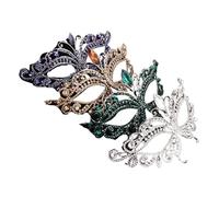 PPQIRU Máscara De Mascarada 4 Uds. Máscaras brillantes encantadoras for mujer, máscara facial con diamantes de imitación, máscaras for fiesta de baile y banquetes