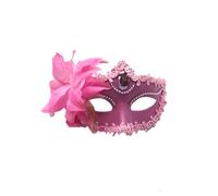 PPQIRU Máscara De Mascarada 6 uds fiesta de baile máscara de diamante pluma boda carnaval actuación disfraz Sexy señora máscara mascarada(Pink)