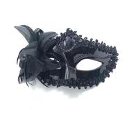 PPQIRU Máscara De Mascarada 6 uds fiesta de baile máscara de diamante pluma boda carnaval actuación disfraz Sexy señora máscara mascarada(Black)