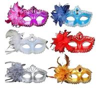 PPQIRU Máscara De Mascarada 6 uds. Máscara de diamante for fiesta de baile, disfraz de boda, carnaval, actuación, máscara Sexy for mujer, mascarada de Navidad