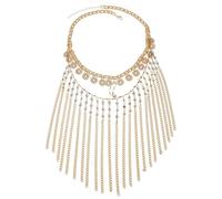 PPQIRU Máscara De Mascarada Cortina facial con flecos dorados y diamantes de imitación for mujer, joyería for fiesta de graduación, máscara, cadena, decoración, velos nupciales