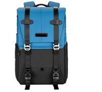 PPQIRU Mochila for fotografía, Bolsas Ligeras for cámara, Estuche for cámara de Gran Capacidad con Cubierta for Lluvia for Ordenador portátil de 15,6 Pulgadas(Blue)