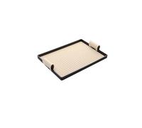 PPQIRU Porta Joyas Bandeja de Cuero for Almacenamiento Joyas, Sala Estar, Dormitorio, Escritorio, decoración del hogar, luz(Beige - 30.5cm -S)
