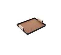 PPQIRU Porta Joyas Bandeja de Cuero for Almacenamiento Joyas, Sala Estar, Dormitorio, Escritorio, decoración del hogar, luz(Brown - 30.5cm -S)