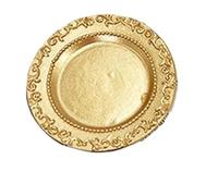 PPQIRU Porta Joyas Bandeja De Decoración Estilo Retro Dorado, Plato Joyería Y Cosméticos Escritorio, Metal, Pendientes, Almacenamiento Anillos(Round Style Gold)